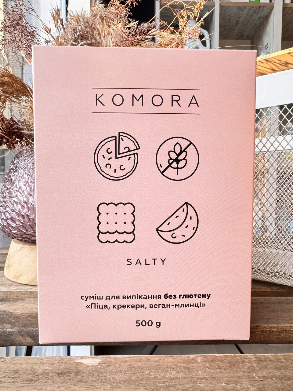 Смесь KOMORA без глютена salty «Пицца, крекеры, веган-блины», 500г